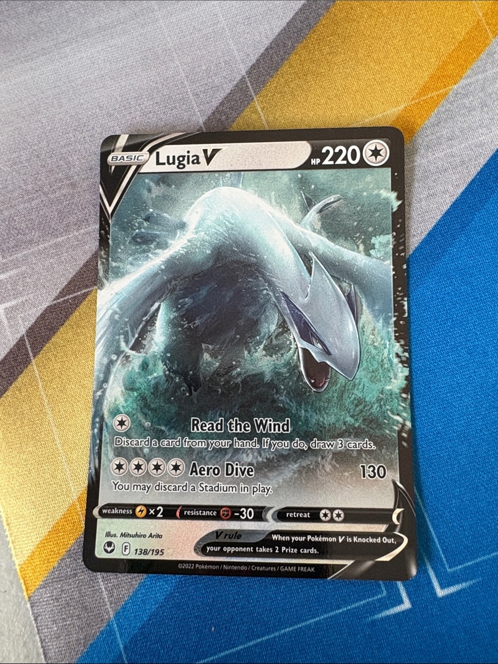 Lugia V 138/195 V Rare Silver Tempest Pokemon Holo Near Mint